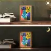 Bladeren - Vormen - Abstract - Kleurrijk Light Box met kabel (Tafellamp) klein -sfeer3