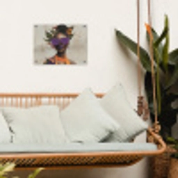 Vrouw - Zonnebril - Vlinder - Bloemen tuinposter los doek klein -sfeer7