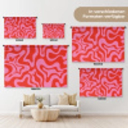 Abstract - Patroon - Rood - Roze - Minimalistisch Wandkleed katoen klein -tsfeer8_DE
