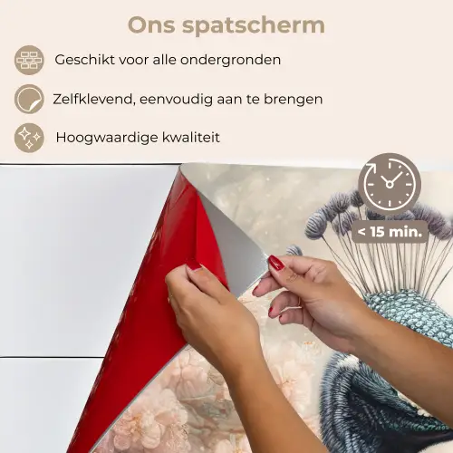 Pauw - Vogels - Bloemen - Boom - Botanisch keuken achterwand spatscherm klein -spatscherm_NL