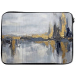 Abstract - Structuur - Goud - Grijs - Modern laptophoes neopreen klein -zkaufland3dotto