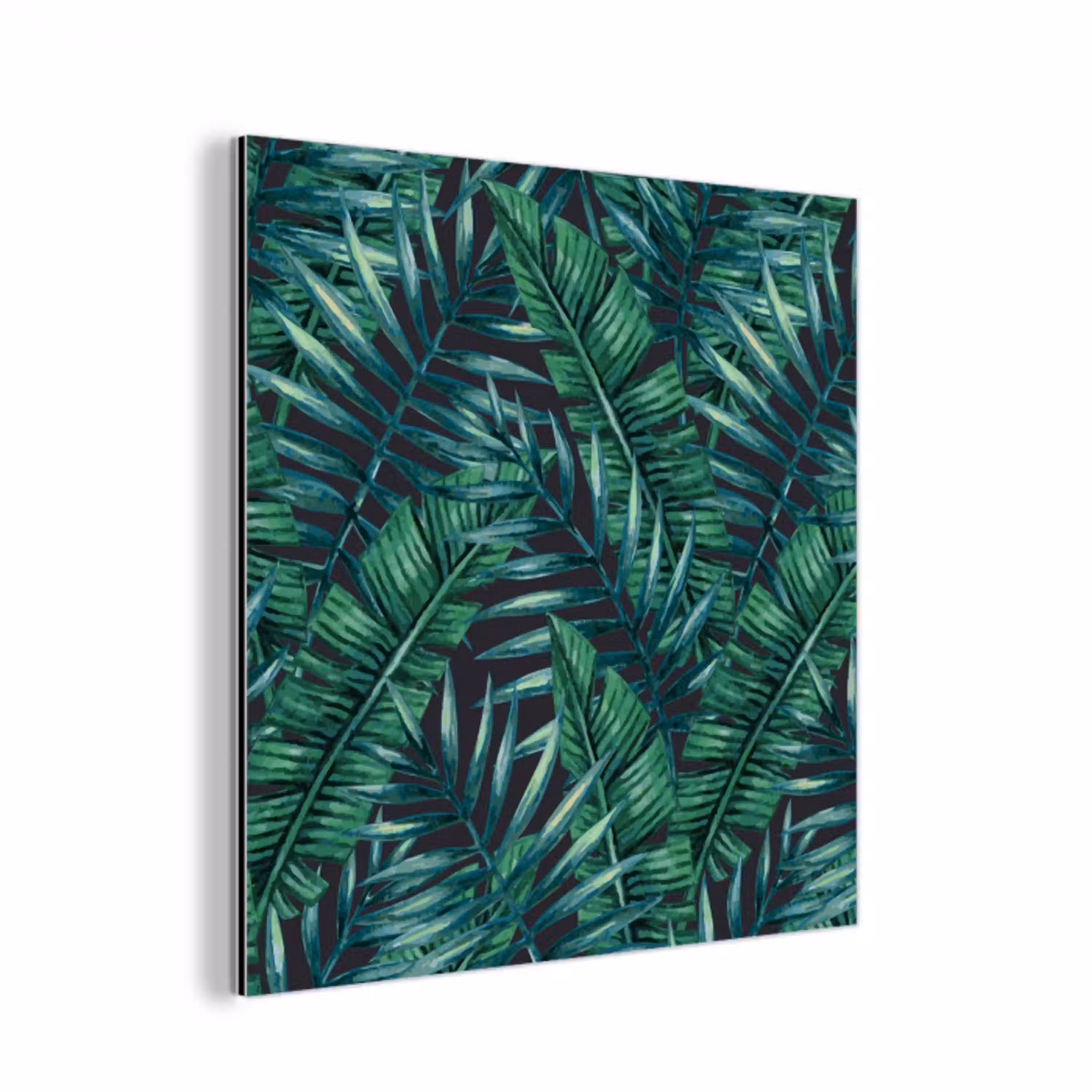 Bladeren - Inductie beschermer - Jungle - Tropical aluminium wit klein -3d