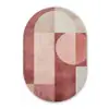 Figuren - Abstract - Roze Wandcirkel Ovaal Forex klein -3d