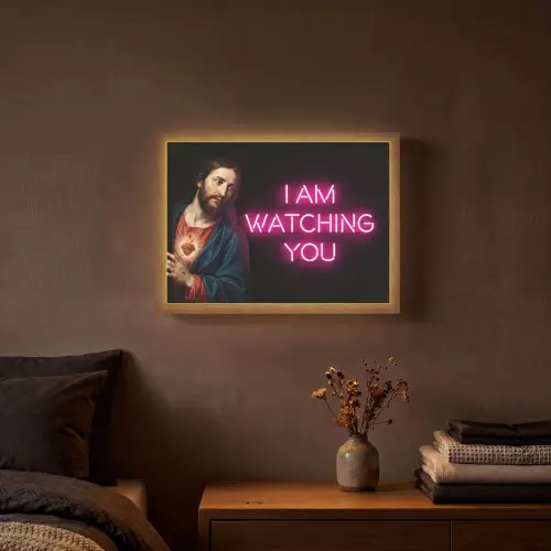Man - Tekst - Neon Light Box met batterij (Wandlamp) middel -sfeer4