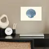 Ribbels - Blauw - Schelp poster papier klein -sfeer1