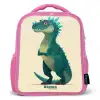 Spiky dino met vriendelijke blik Kinderrugzak - Roze middel -3d