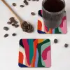 Vormen - Bochten - Kleurrijk - Abstract onderzetter kurk middel -sfeer2
