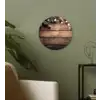 Kerstdecoratie - Houten - Dennenappel - Bruin Wandcirkel kunststof plaat 5mm dik klein -sfeer3