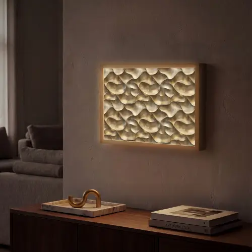 Abstract - Antiek - Goud Light Box met batterij (Wandlamp) middel 907 -sfeer1