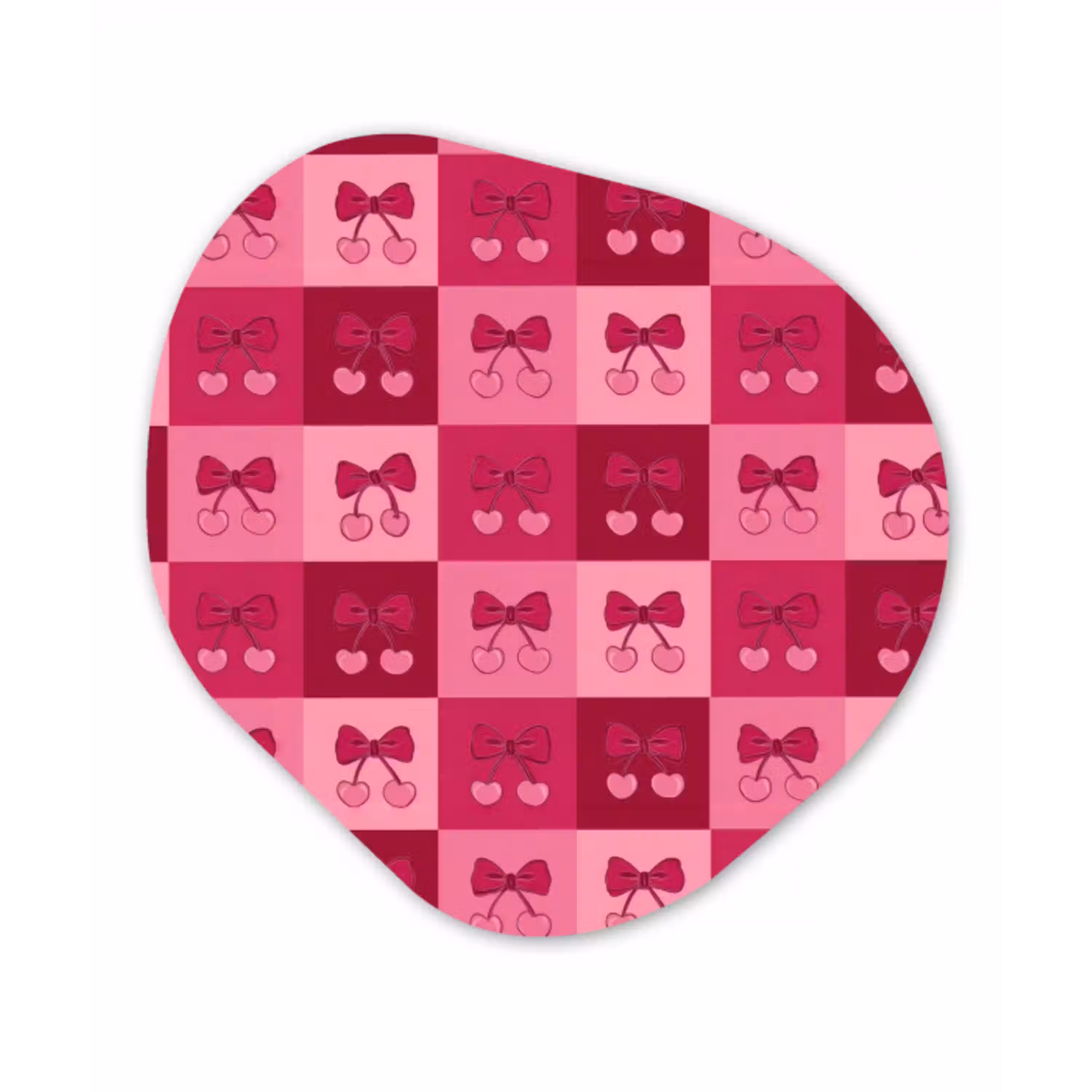 Kersen - Strikjes - Speels - Roze - Bordeaux Wandcirkel Organisch Forex 3mm klein 629 -3d