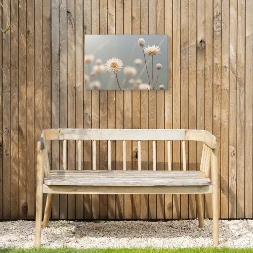 Strobloemen - Wit - Daglicht Tuinposter op houten frame 2 cm dik klein -sfeer4