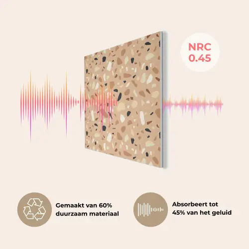 Terrazzo - Patroon - Kleurrijk - Oranje PET vilt klein 837 -USP_NL