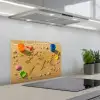 Wereldkaart - Zand - Kleurrijk - Zomer keuken achterwand spatscherm klein -3d_schuin