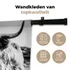 Schotse hooglander - Natuur - Koe - Zwart - Wit Wandkleed katoen klein -sfeer2