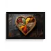 Houten - Hart - Kleurrijke - Specerijen fotolijst zwart zonder passe partout klein -3d