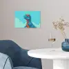 T-Rex - Blauw - Wolken - Zonnebril poster papier klein -sfeer3