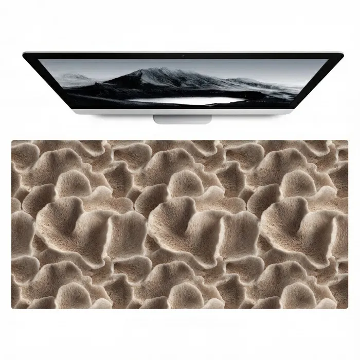 Waaiervorm - Beige - Vezel textuur Muismat XXL klein 681 -zzz3d