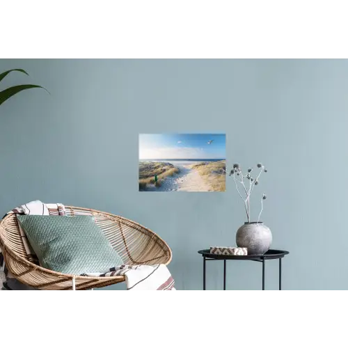 Duin - Meeuw - Strand - Zee - Zon Muursticker klein -plant