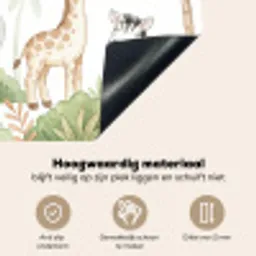 Dieren - Jungle - Pastel Inductie beschemer met haakjes klein -ky-onderkant-nl