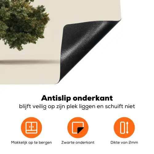 Eikenboom - Groen - Lichte achtergrond Inductie beschermer vinyl 3mm klein -zzzzzzz-td-onderkant
