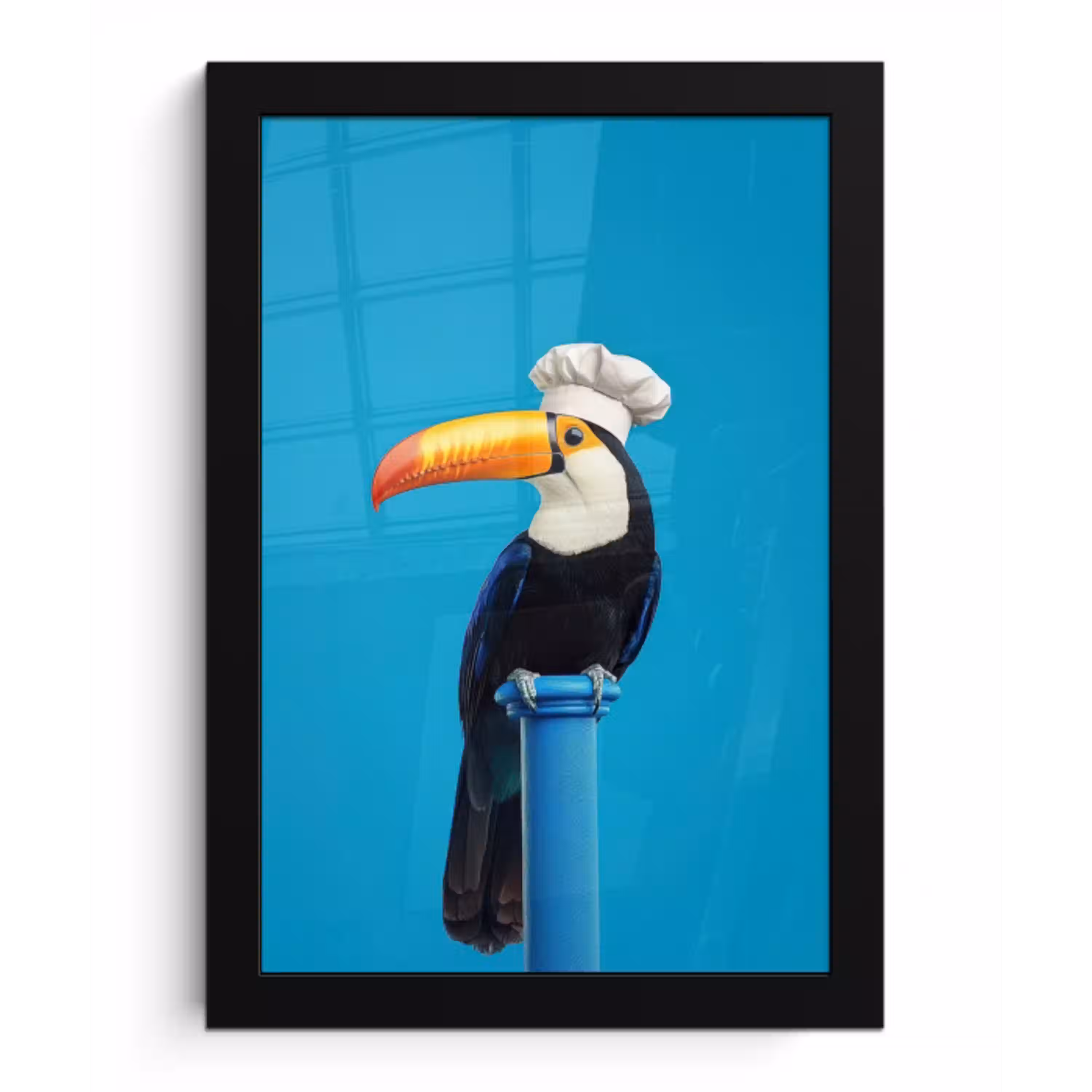 Tucan - Sokkel - Vogel - Koksmuts fotolijst zwart zonder passe partout klein -3d