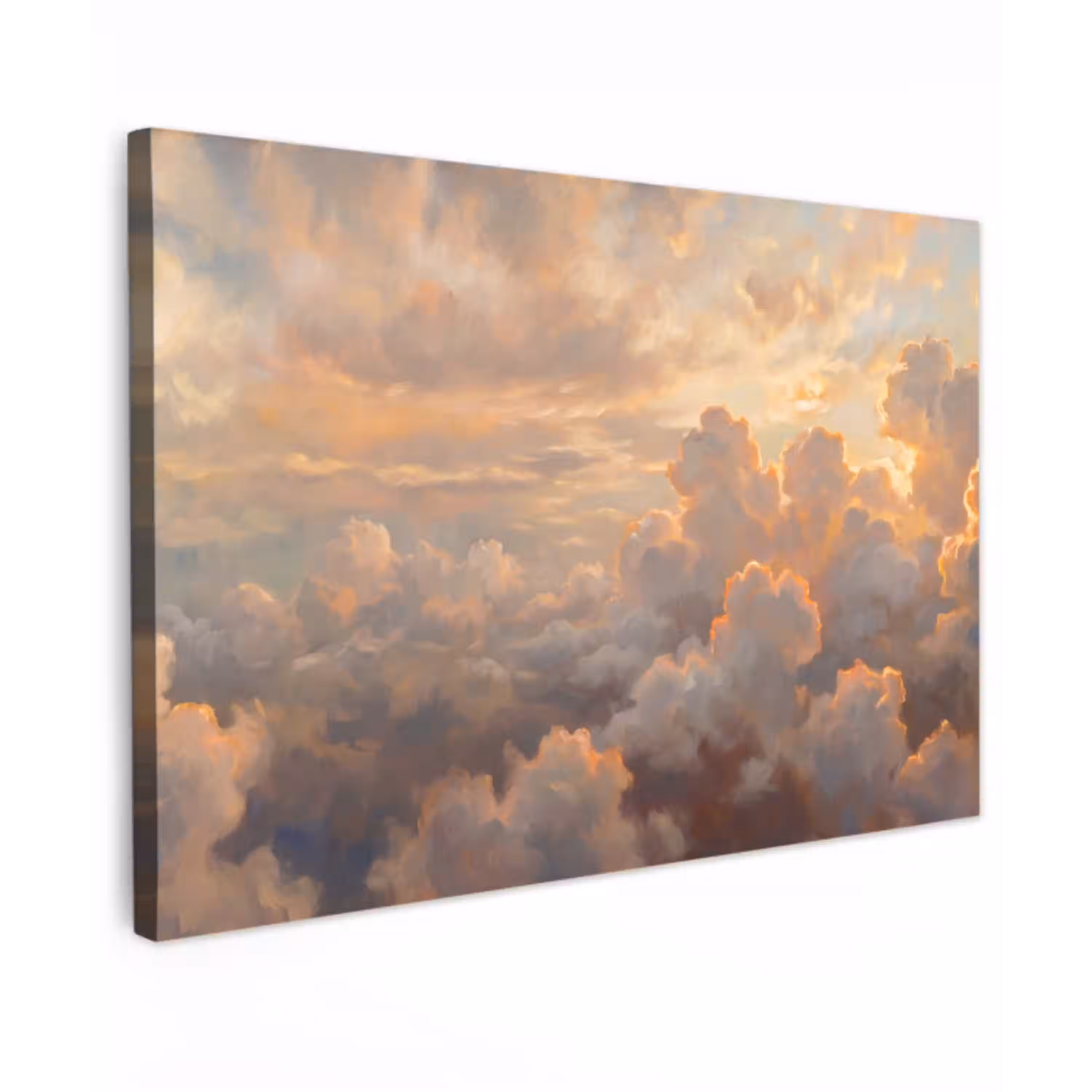 Wolken - Zonsondergang - Natuur - Abstract - Goud Tuinposter op houten frame 2 cm dik klein -3d