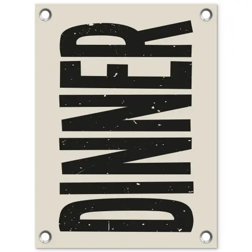 Eten - Vintage - Retro - Japandi tuinposter los doek klein -3d