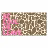 Tekst - Be cool or leave - Roze - Giraffenprint Muismat XXL klein -3d_leeg