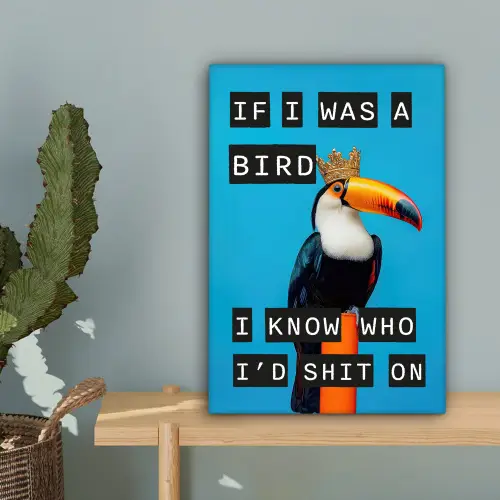 Vogel - Toekan - Blauw - Quotes canvas 2cm klein -sfeer4