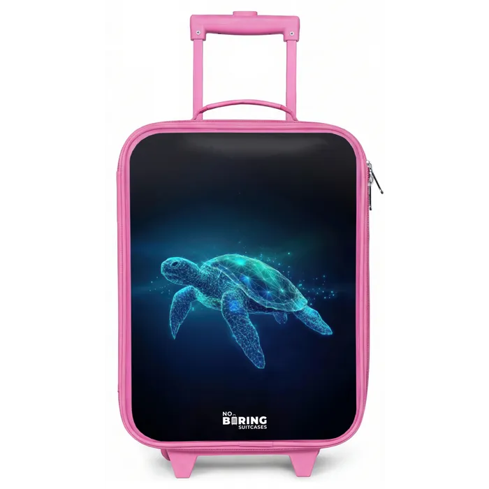 Lichtgevende schildpad in digitale oceaan Kinderkoffer - Roze klein -zz3dotto
