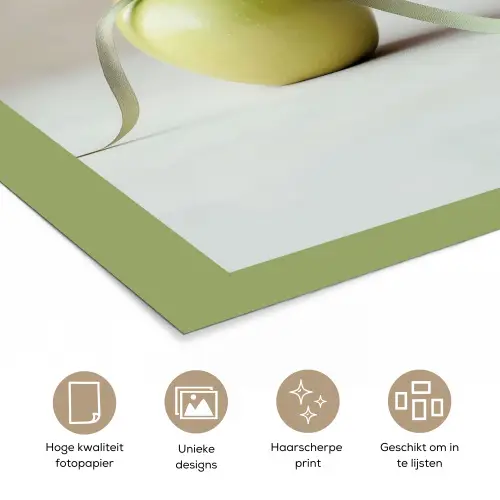 Groen - Appel - Strikje poster papier klein -closeup_NL