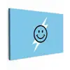 Smiley - Blauw - Bliksem canvas 2cm klein -z3d