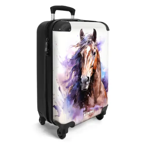 Aquarel paard met kleurrijke spatten NBS - Handbagage koffer - Unisex middel -productfoto_3d