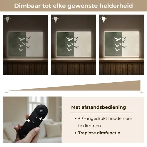 Japandi - Vogel - Groen Light Box met batterij (Wandlamp) middel -USP_dimbaarNL