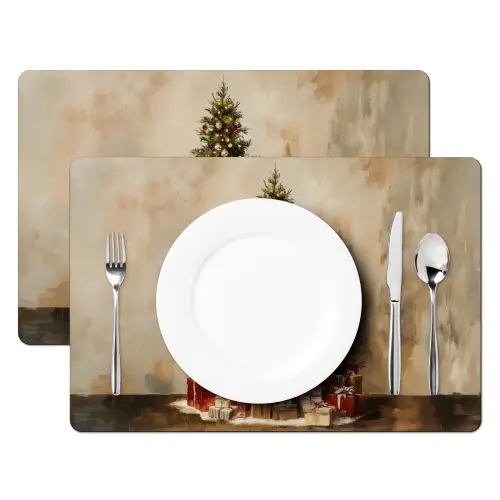 Kerstboom - Versierd - Kleurrijk Placemat vinyl groot -zzsfeer2_Kitchenyeah-website