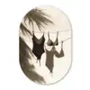 Badkleding - Palmbomen - Schaduw - Tropisch Wandcirkel Ovaal Forex klein -3d