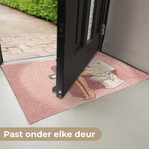 Roze - Retro - Vrouw Deurmat klein -USP_NL