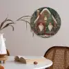 Kerst - Gnomen - Peperkoekhuisje - Rood - Groen Akoestische PET Vilt - Rond klein -sfeer3