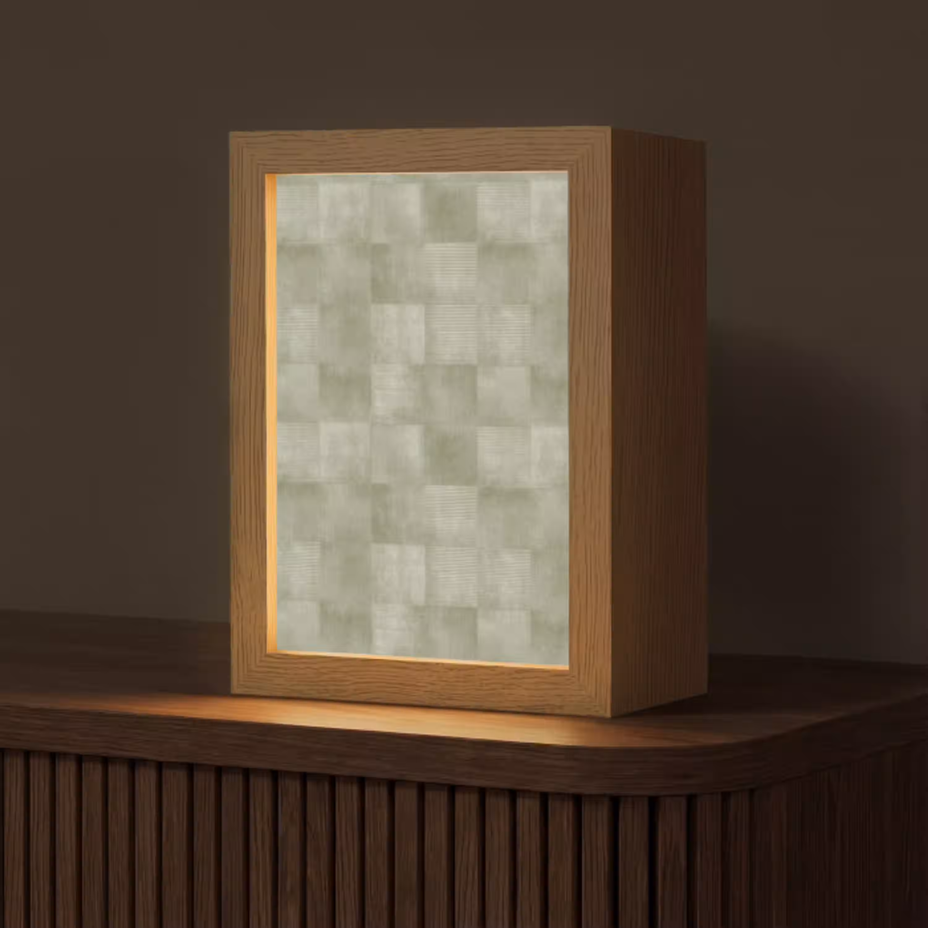 Vlakken - Rustiek - Groen Light Box met kabel (Tafellamp) klein 925 -z3d_website