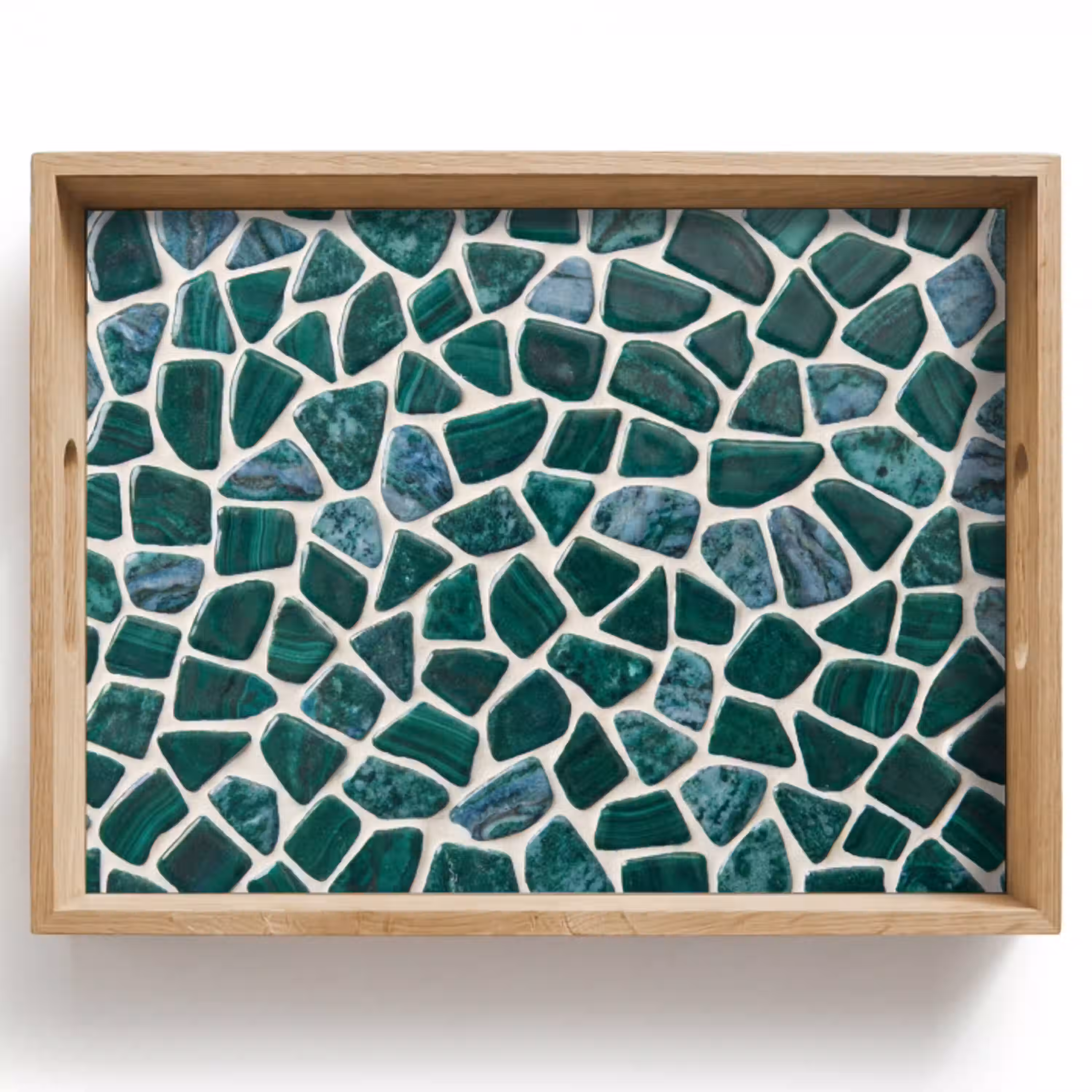 Textuur - Steen - Groen - Abstract - Patroon Dienblad Rechthoek middel -z3d_shopping