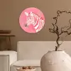 Zebra - Pink - Verf Wandcirkel plexiglas klein -sfeer1