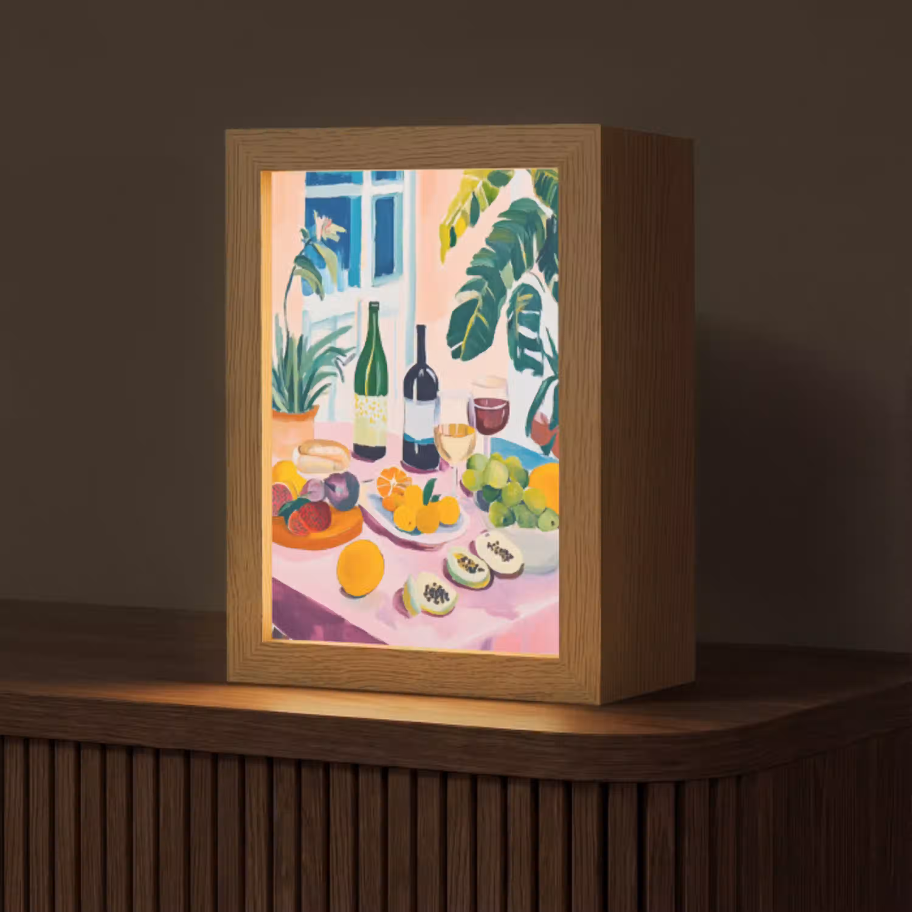 Tafel - Wijn - Fruit Light Box met kabel (Tafellamp) klein -z3d_website
