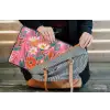 Roze - Bloemen - Wit - Oranje laptophoes neopreen klein -tas