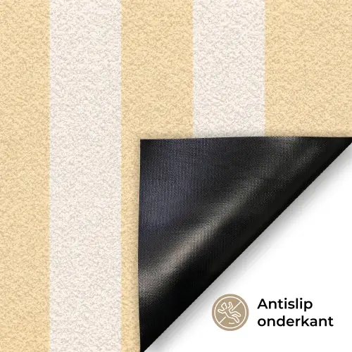 Salut - Quote - Strepen - Geel - Blauw - Wit Deurmat klein -antislip_NL