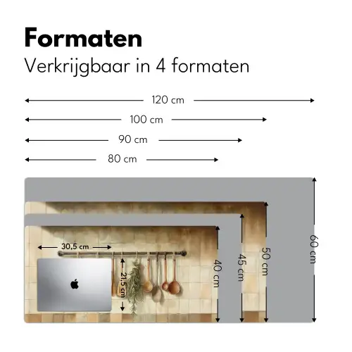 Hout - Keukengerei - Stilleven - Tegels Muismat XXL klein -sfeer5