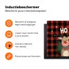 Kerstman - Rendier - Tekst - Rood - Zwart Inductie beschermer vinyl 3mm klein -zzzzzzz-td-ups