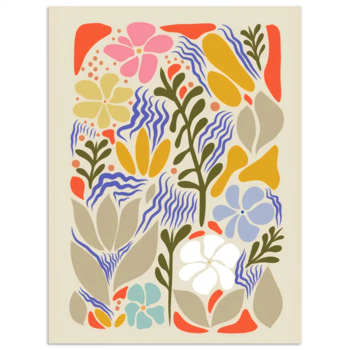 Abstract - Bloemen - Bladeren poster papier klein -3d
