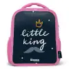 Little king met stippen Kinderrugzak - Roze middel -3d