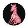 Zebra - Roze - Gestreept Wandcirkel aluminium klein -3d