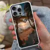 Palmbomen - Hangmat - Strand - Zonsondergang Hoesje iPhone 16 Pro Max met koord klein -sfeer3